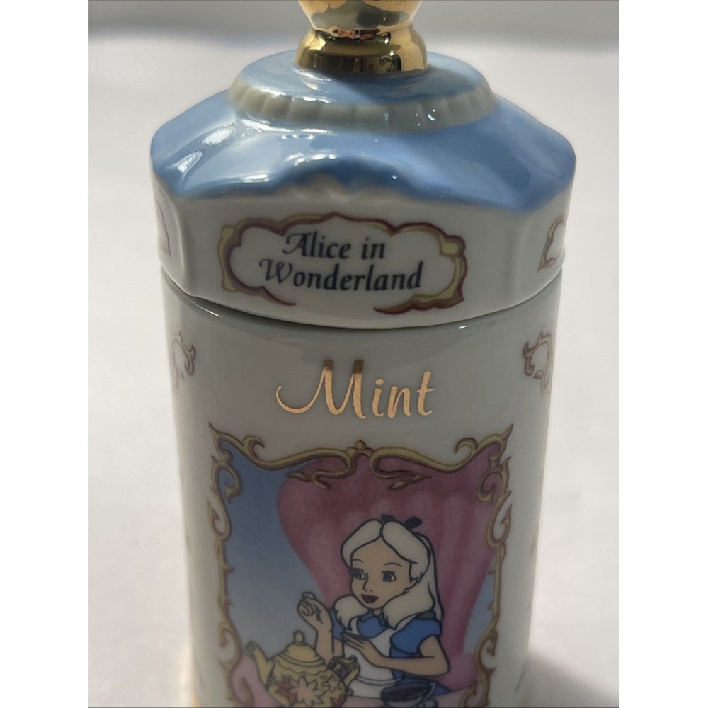 Walt Disney Spice Jar Collection Alice Wonderland Mint Jar 1995 Lenox Porcelain - Picture 2 of 14